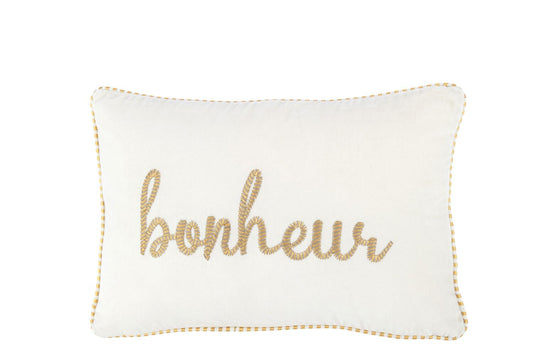 COUSSIN BONHEUR BLANC/OR JLINE