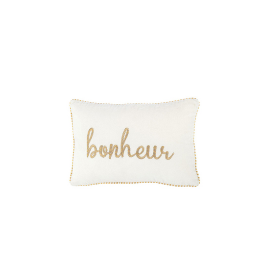 COUSSIN BONHEUR BLANC/OR JLINE