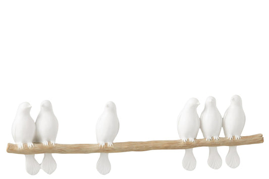 Oiseaux sur branche x6 bois JLINE