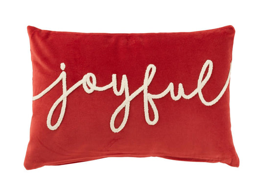Coussin Joyful velours ROUGE JLINE