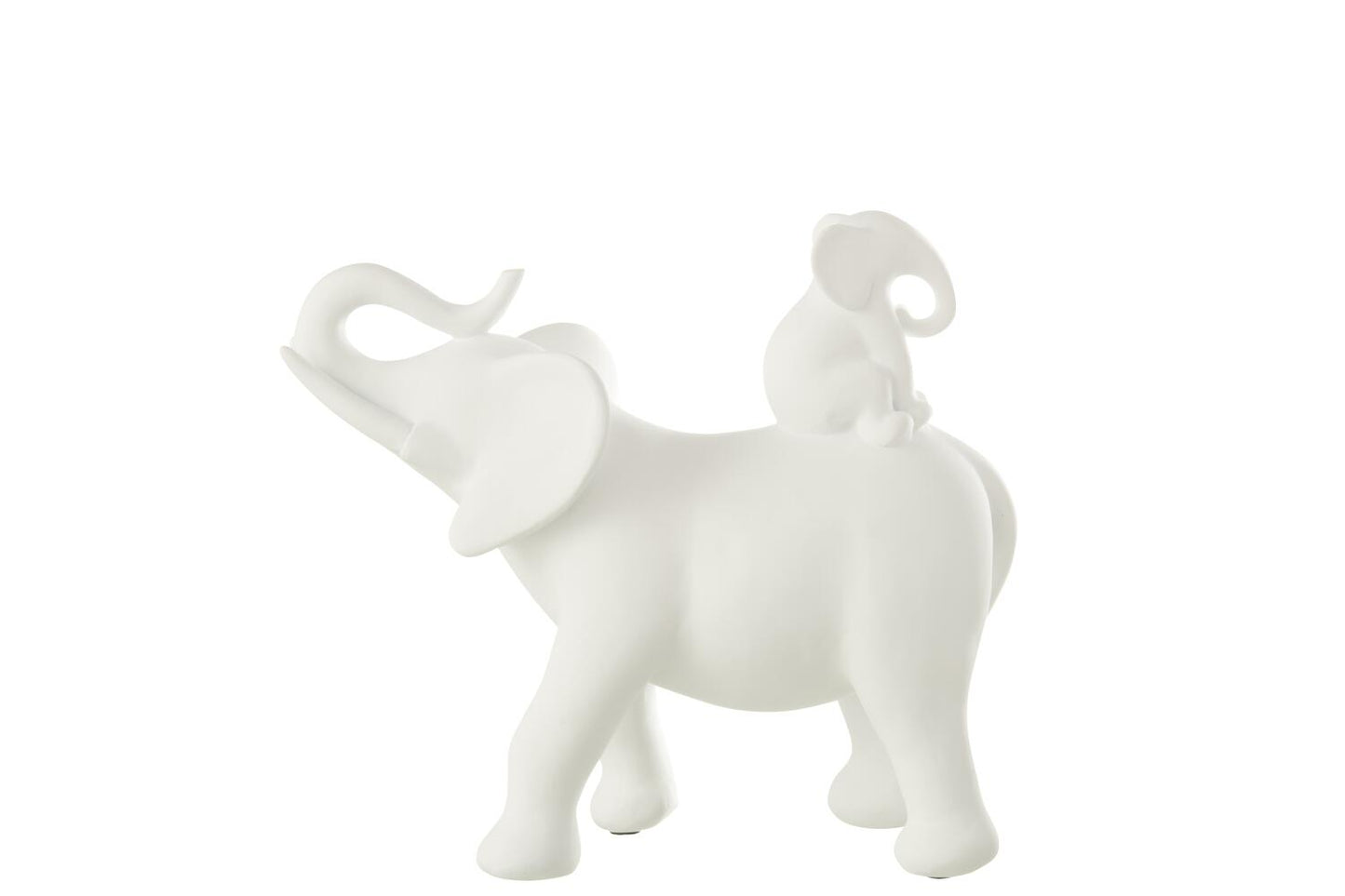 Eléphant blanc x2 bébé sur le dos JLINE