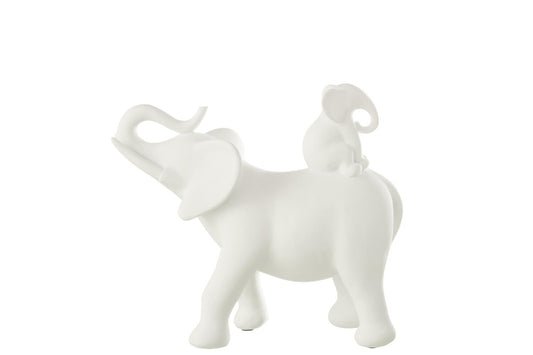 Eléphant blanc x2 bébé sur le dos JLINE