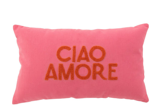 Coussin rose rectangle ciao amore JLINE