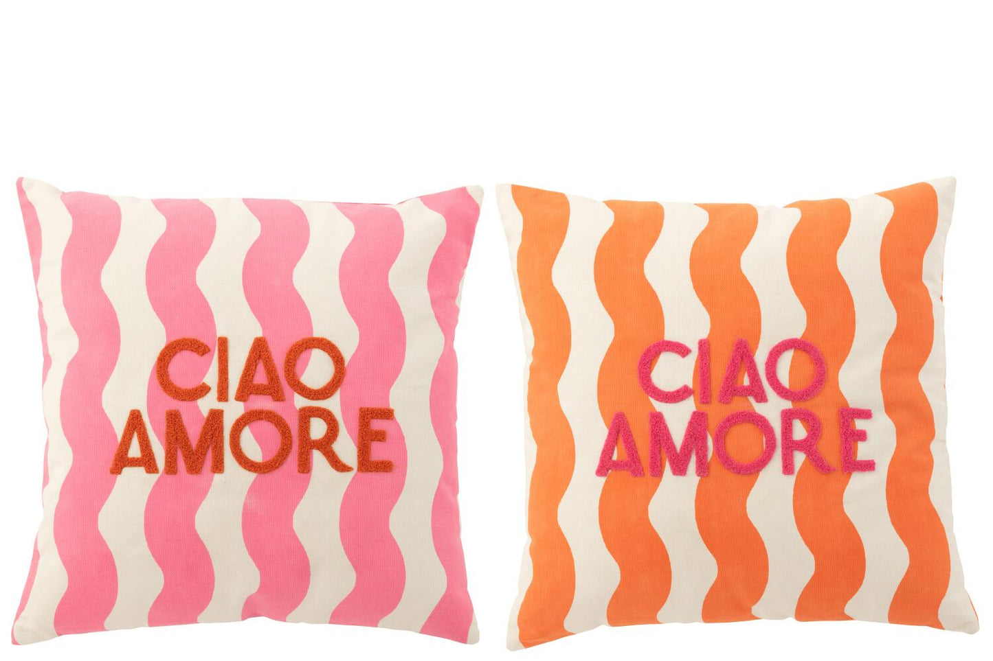 Coussin rose/orange ciao amore JLINE