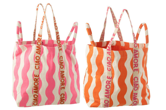 Sac de plage rose/orange ciao amore JLINE