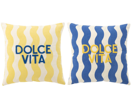 Coussin bleu/jaune dolce vita JLINE