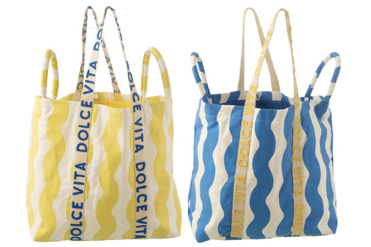 Sac de plage bleu/jaune dolce vita JLINE