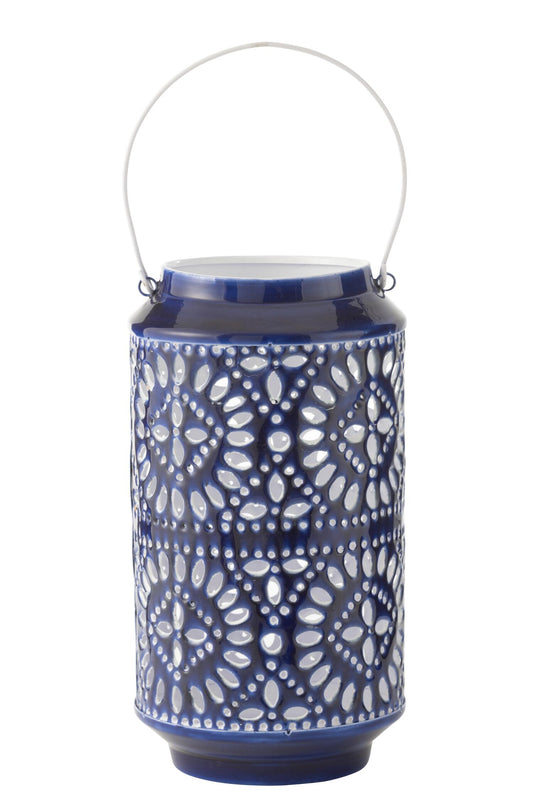 Lanterne métal bleu d18 JLINE