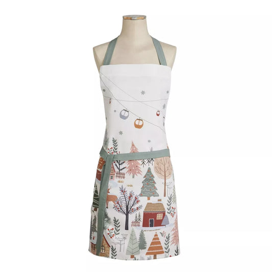 Tablier 76*85 forêt de noël 100% coton COUCKE