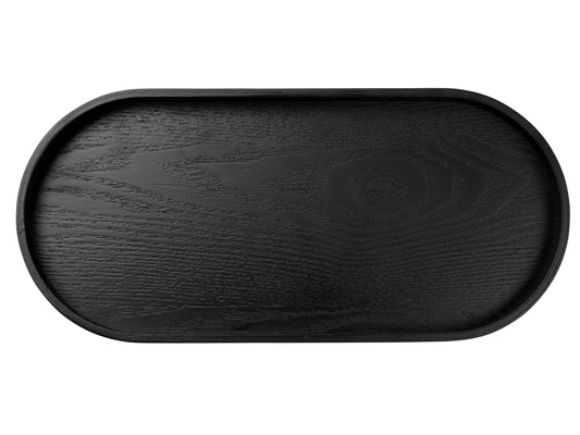 Plateau ovale noir wood 44x22 ASA