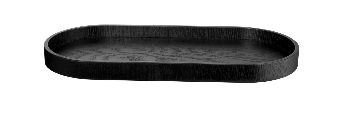 Plateau ovale noir wood 44x22 ASA