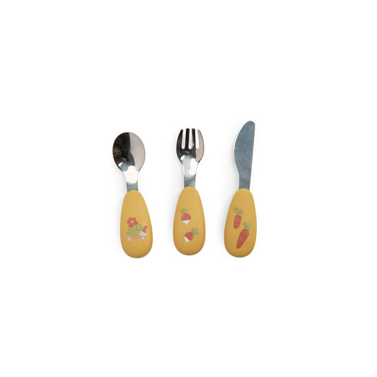 Set 3 couverts silicone "Trois petits lapins" MR