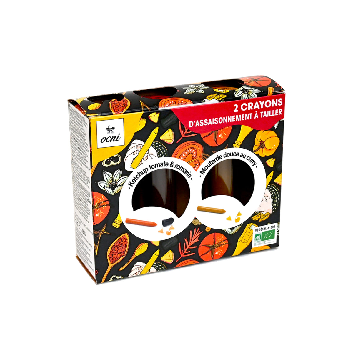 Coffret 2 crayons ketchup/moutarde OCNI