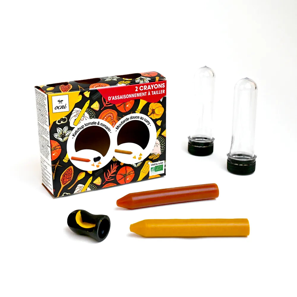 Coffret 2 crayons ketchup/moutarde OCNI
