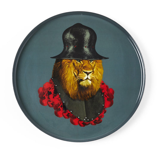 plateau rond métal Lion Quichotte GANGZAÏ