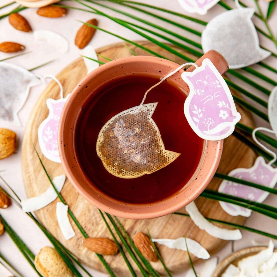 5 sachets thé forme chat