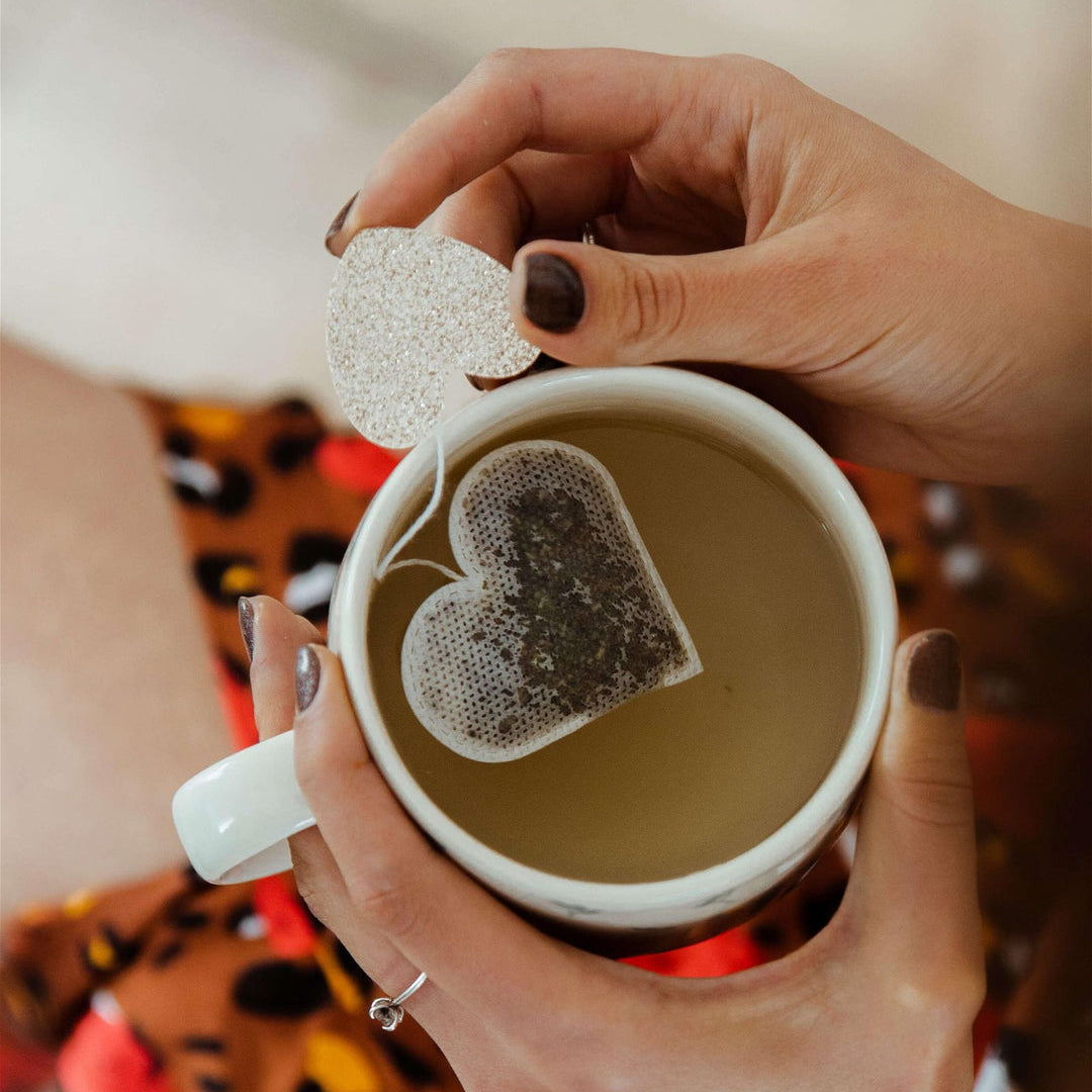 5 sachets thé forme cœur