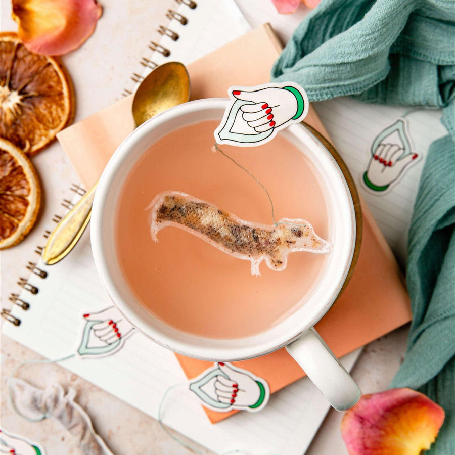 5 sachets thé forme teckel