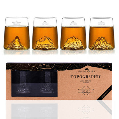 Verre à shooter x4 Design Topo ALASKAN