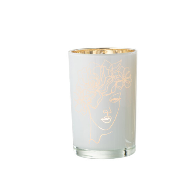 Photophore visage femme or/blanc JLINE