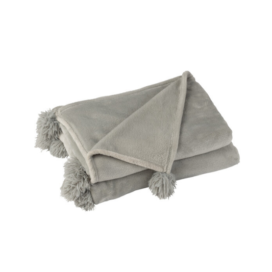 Plaid pompon gris 170*130 JLINE