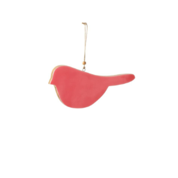 Oiseau bois à suspendre blanc/rose/rose clair JLINE