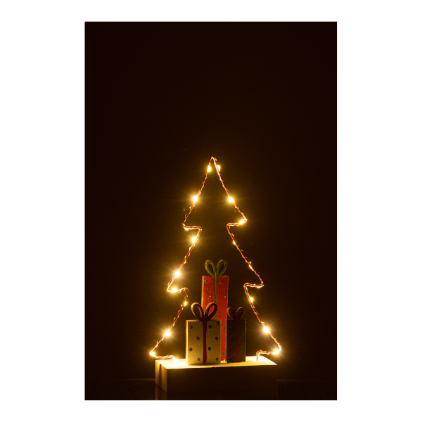 Sapin led et cadeaux noël bois JLINE