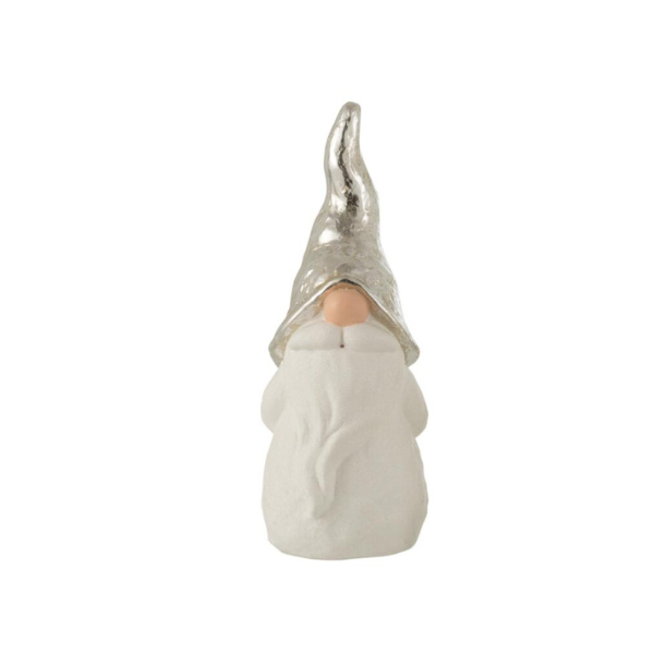 Père noël céramique blanc argent JLINE