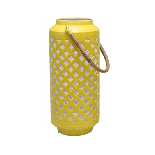 Lanterne métal jaune BAZARDELUXE