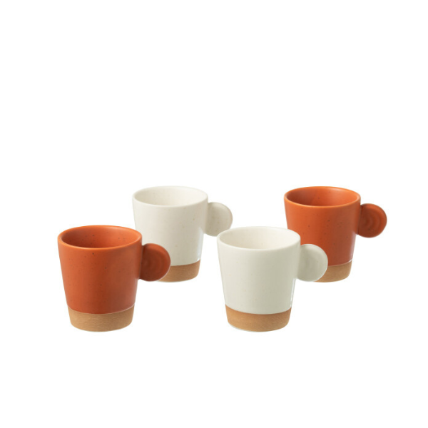 Tasse x4 orange/blanc JLINE