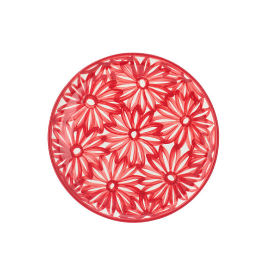Assiette fleurs rouges diam34 JLINE