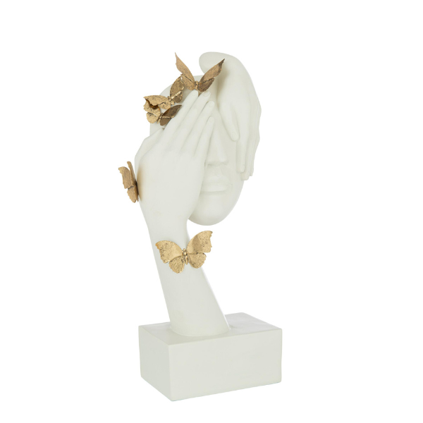 Visage papillons BLANC/OR JLINE