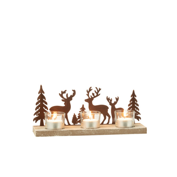 Photophore renne velours marron JLINE