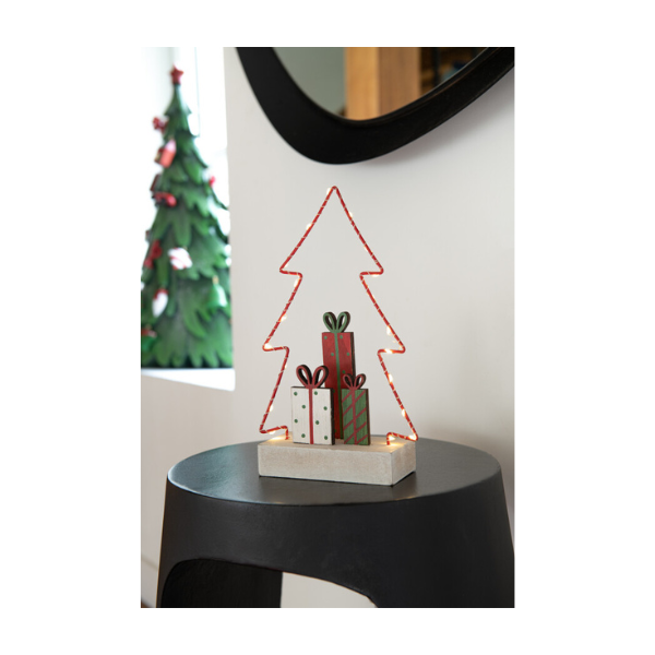 Sapin led et cadeaux noël bois JLINE