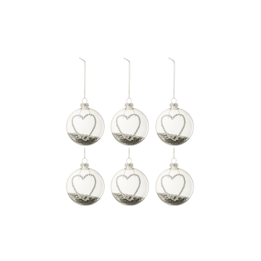 Boule de noël COEUR x6 JLINE