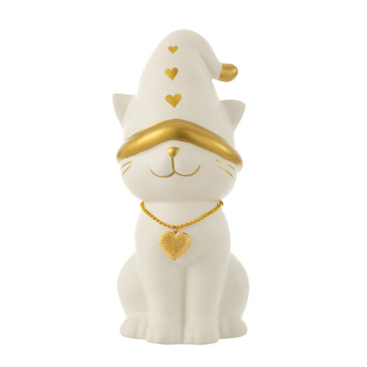 Chat cœur BLANC/OR JLINE