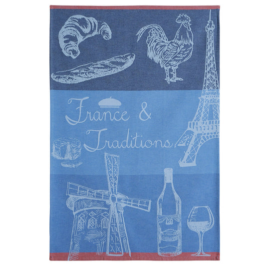 Torchon 50*75 France et traditions bleu COUCKE