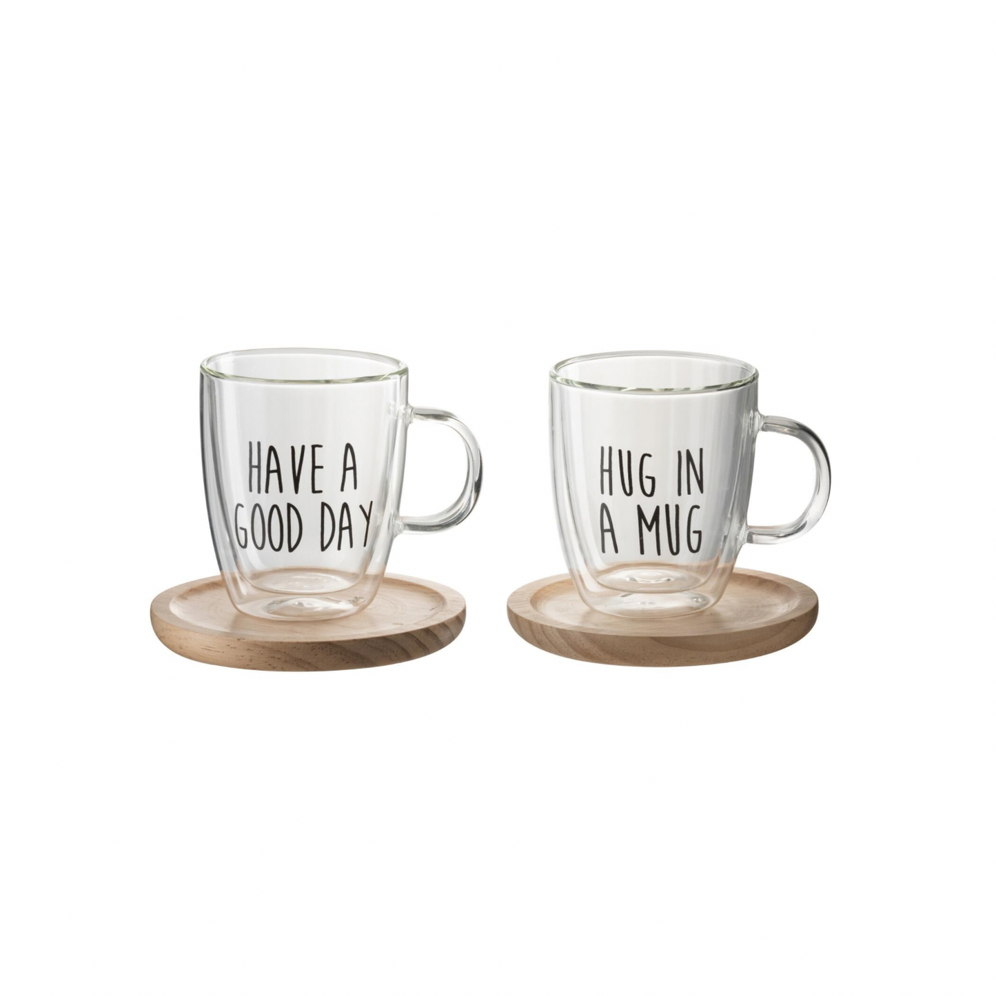 Tasse message + sous tasse bois JLINE