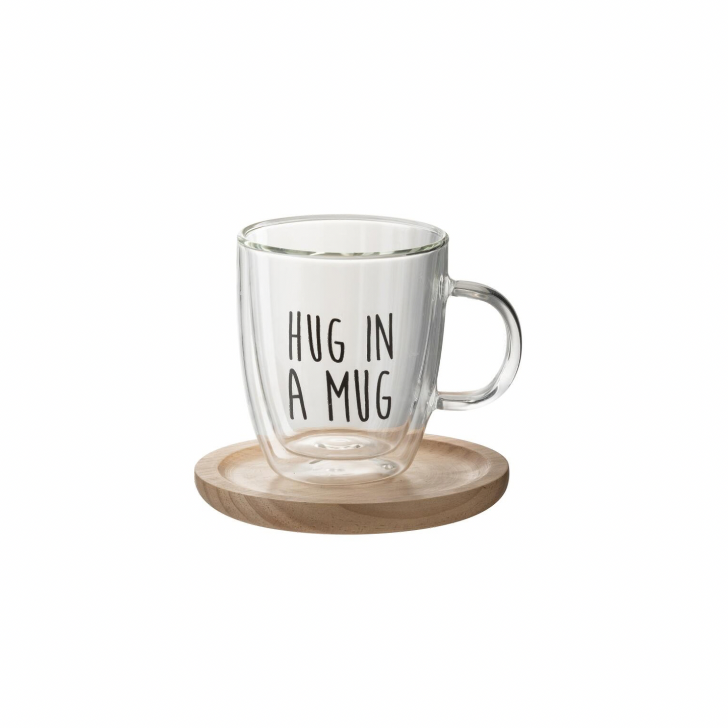 Tasse message + sous tasse bois JLINE