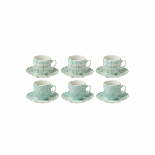 Tasse x6 + sous tasses bleu JLINE