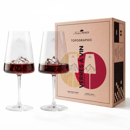 Verre à vin x2 Design Topo ALASKAN