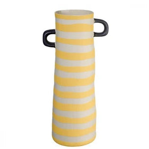 Vase rayé jaune H29 ASA