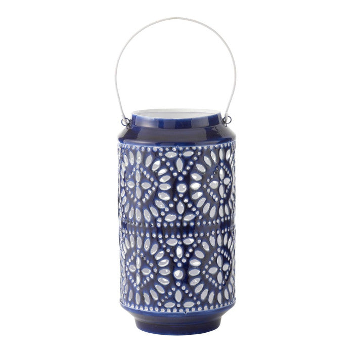 Lanterne métal bleu d18 JLINE
