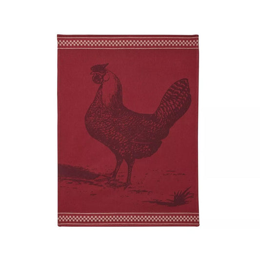 Torchon 50*75 poule rousse COUCKE