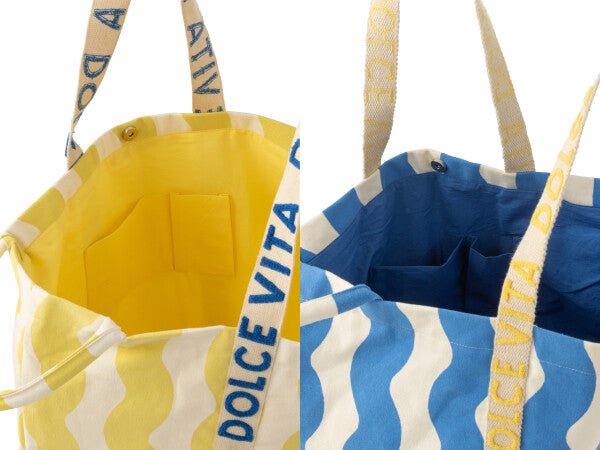 Sac de plage bleu/jaune dolce vita JLINE