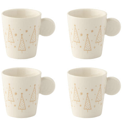 Tasse à café noël x4 blanc JLINE