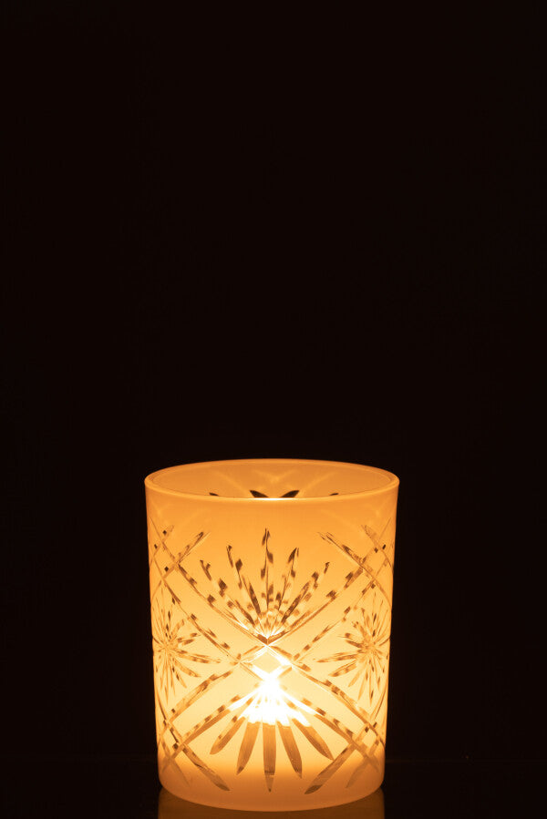 Photophore SANTORINI en verre blanc  JLINE